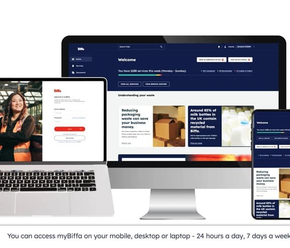 myBiffa screengrabs of homepage and login