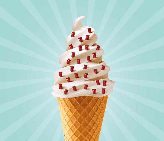 Ice cream with biffa bins as sprinkles