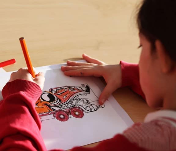 Child colouring in