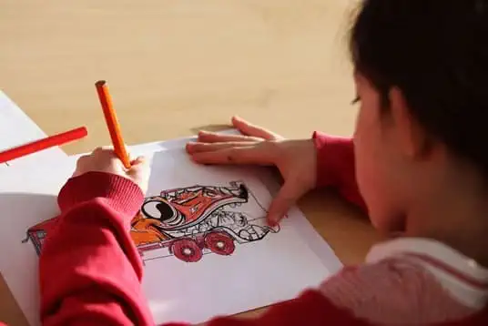 Child colouring in