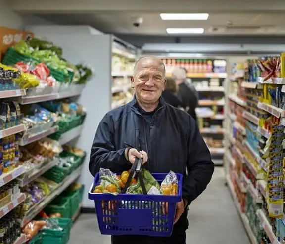 Customer with basket