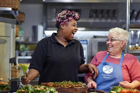 Chefs laughing
