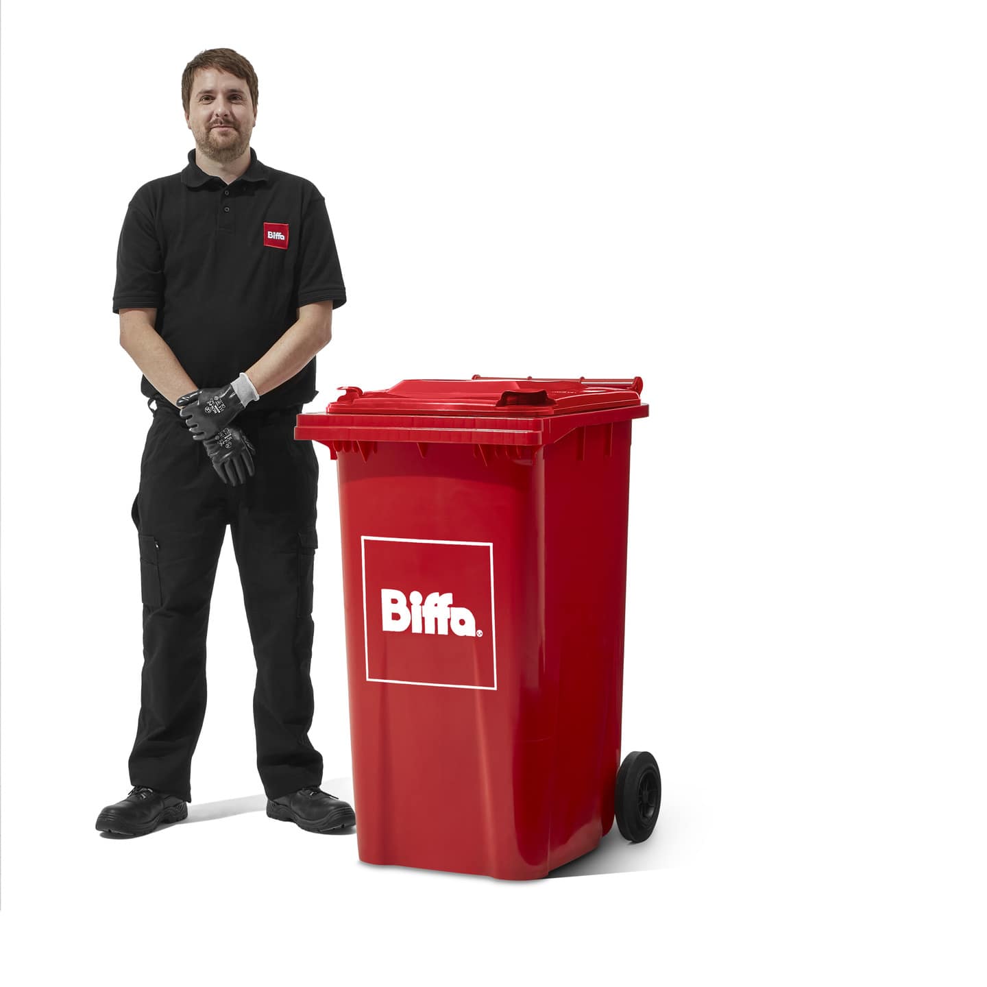 240 Litre wheelie bin with operative