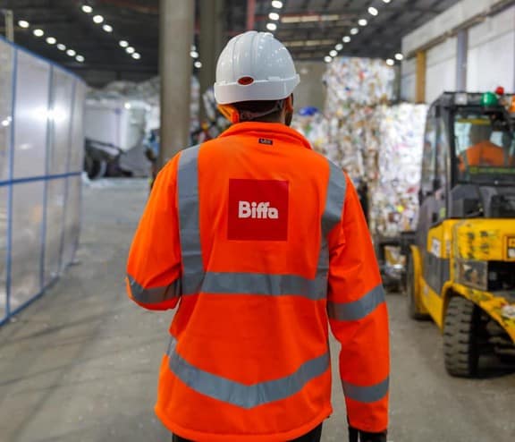 Biffa staff in recycling facility
