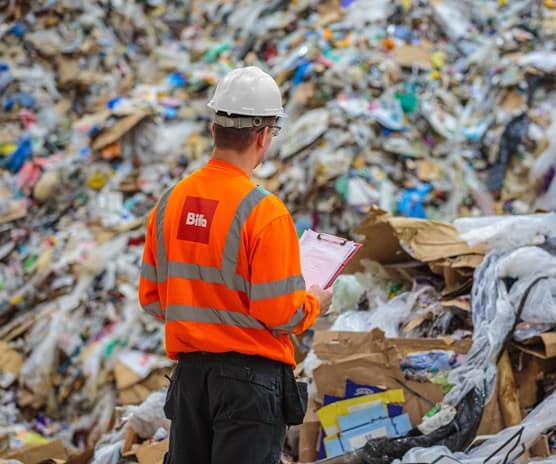 Biffa operative recording waste