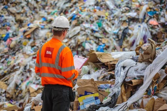 Biffa operative recording waste