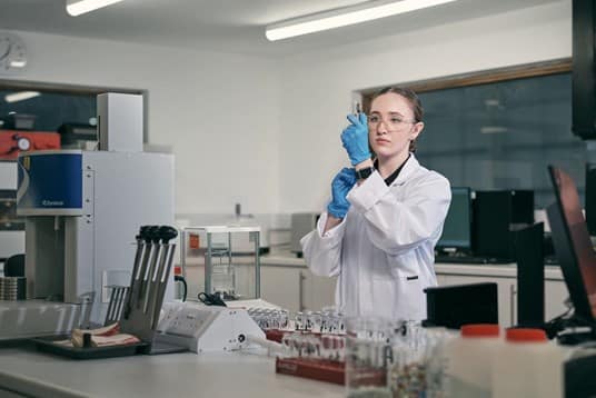 Biffa employee in lab