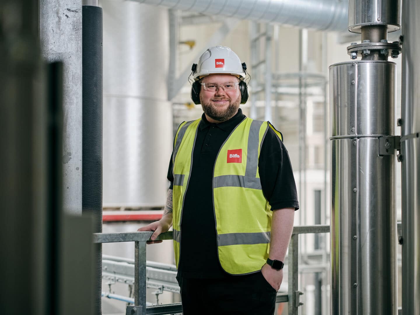 Biffa employee in facility