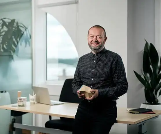 Biffa male employee in office