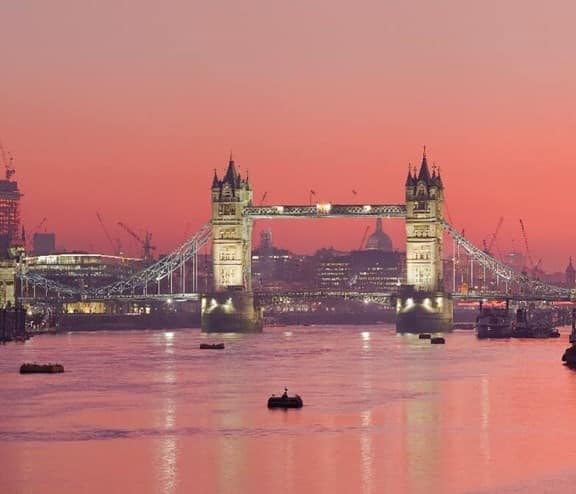 London bridge skyline at night