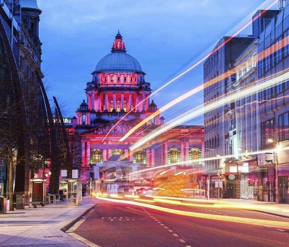 Belfast centre at night