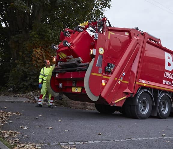 Biffa waste vehicle with operative