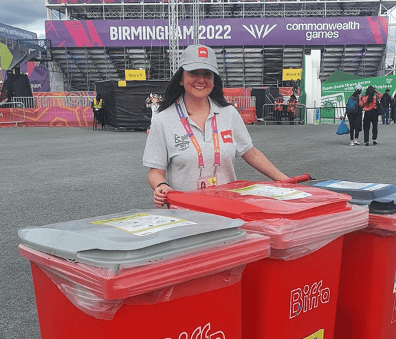 Recycling bins at the Commonwealth Games