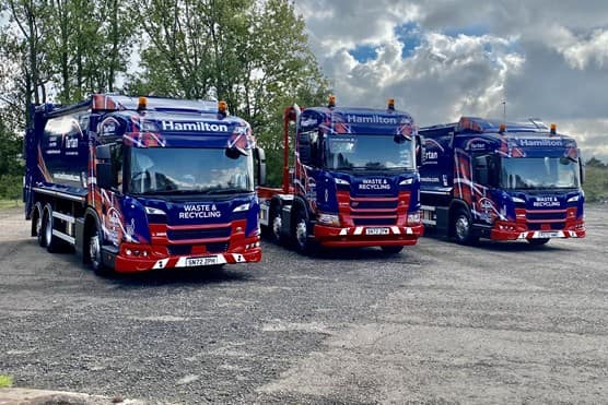 Hamilton Waste branded waste vehicles