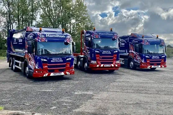 Hamilton Waste branded waste vehicles