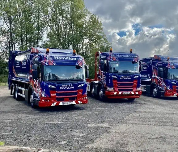 Hamilton Waste branded waste vehicles