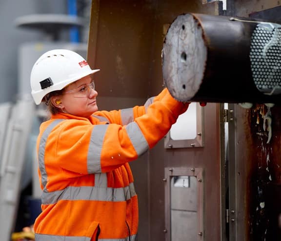 Female Biffa engineer working on international women in engineering day