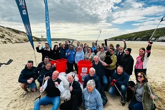 Biffa volunteers helping to clean Cornwall beach