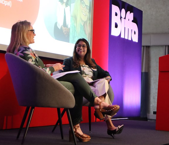 Isha Jain, Technology Director (right) at Biffa's Women In Waste conference in Leicester