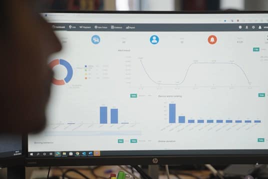 Computer screen showing graphs