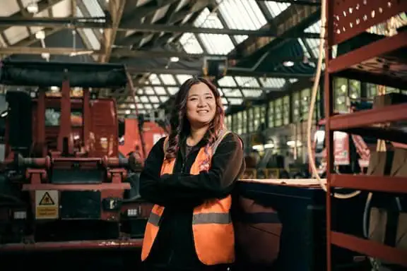Female employee in workshop