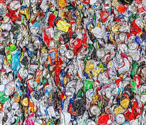 Collection of recycling cans