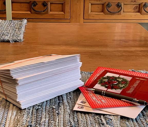 A stack of Christmas Cards