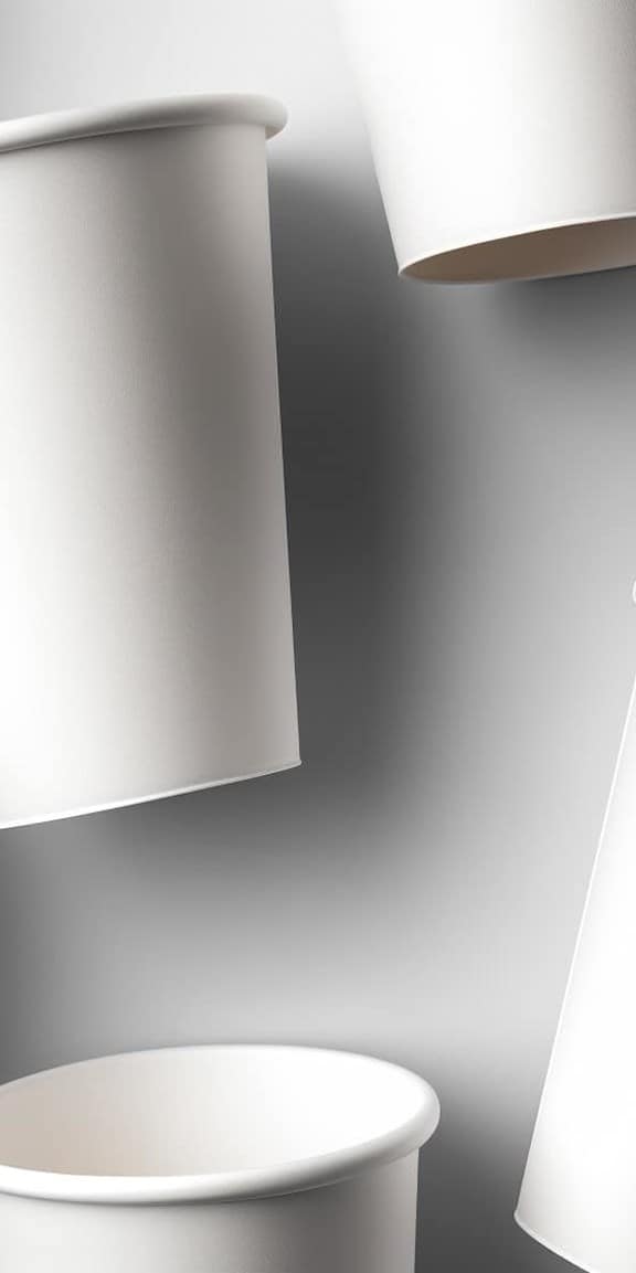 Various white cups