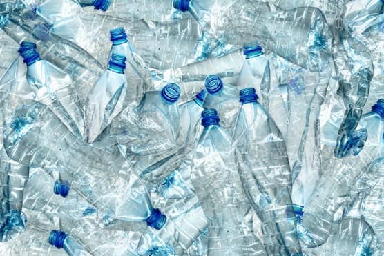 Piled up plastic bottles