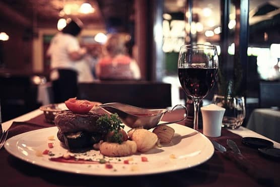 Food on plate in restaurant