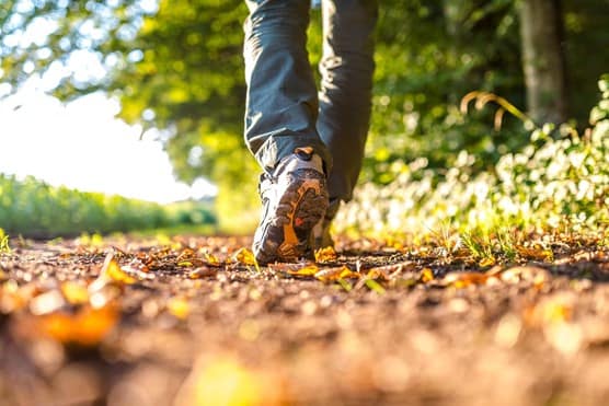 detail of person hiking